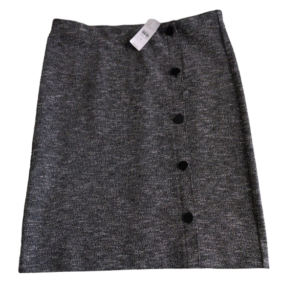 NWT Loft Medium Button Down Grey Pencil Skirt - Picture 1 of 12